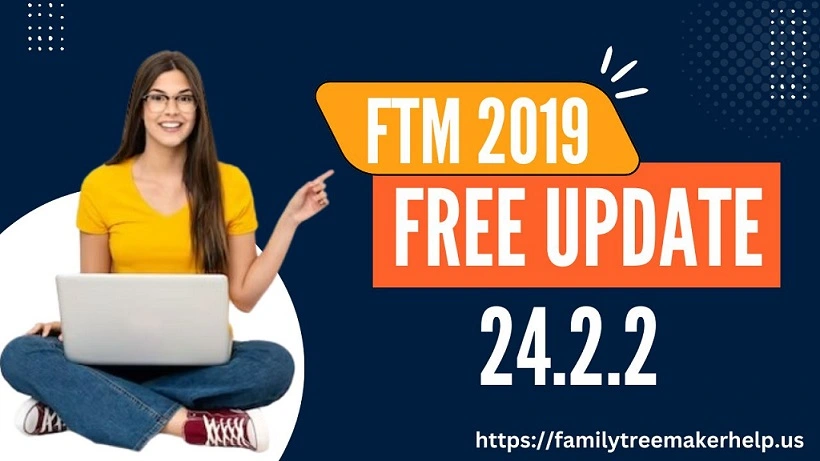 A picture of girl with laptop showing FTM 2019 free update 24.2.2